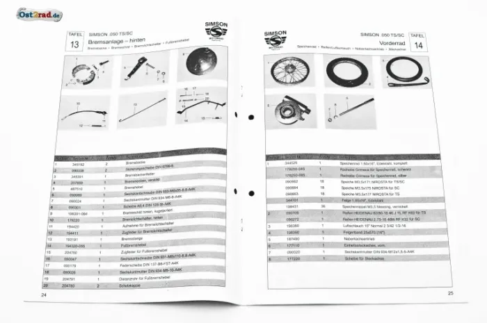 Ersatzteilkatalog SIMSON 050 TS / SC