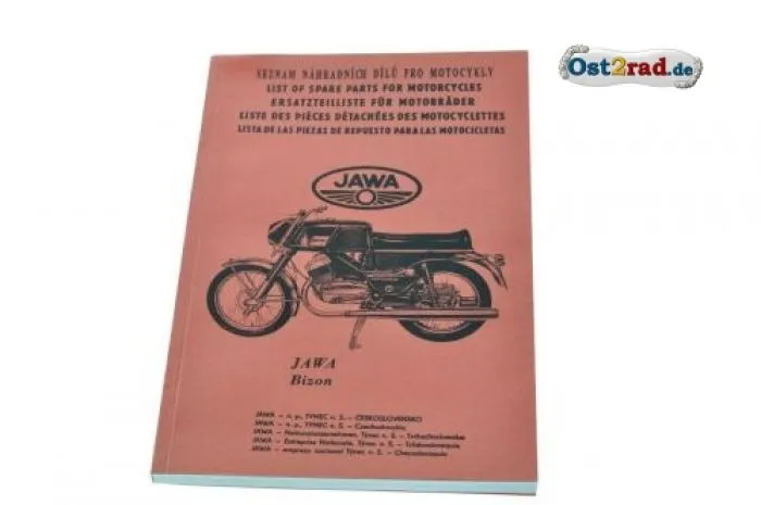 Ersatzteilliste JAWA Bizon 250 350 in 5 Sprachen