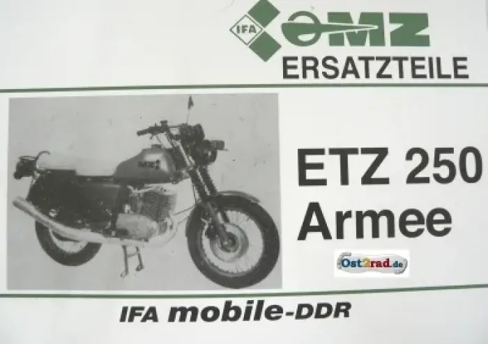 Ersatzteilliste ETZ 250 Armee, ETZ250/A