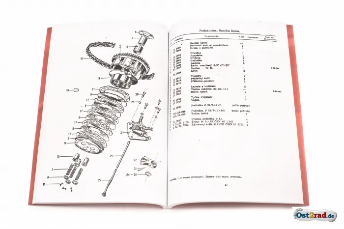 Ersatzteilkatalog Jawa 500 OHC 01 tschechisch