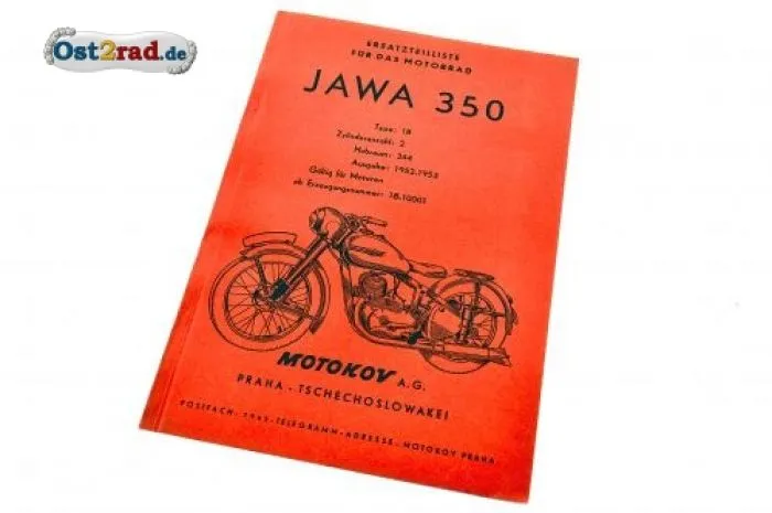 Ersatzteilliste JAWA Perak 350 Typ 18 deutsch