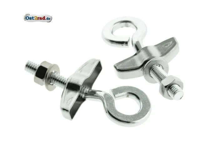 Kettenspanner PAAR 10er Achse passend für SIMSON SR1 SR2 KR50 Chrom