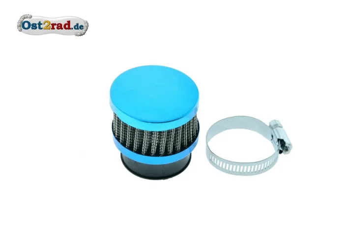 Sportluftfilter hellblau 26-42mm, flach