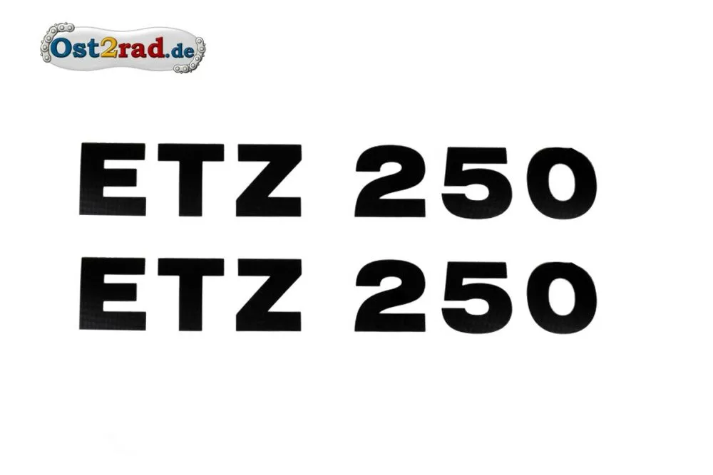 Aufkleber PAAR für MZ ETZ250 schwarz Seitendeckel Paar Aufkleber PAAR für MZ ETZ250 schwarz Seitendeckel Paar