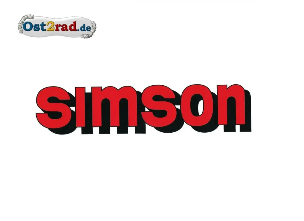 Aufkleber SIMSON für den Tank in rot Aufkleber SIMSON für den Tank in rot