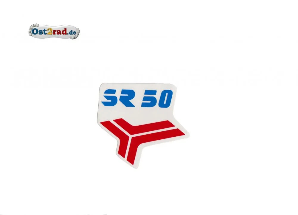 Aufkleber für Beinblech SR50 rot/blau Aufkleber für Beinblech SR50 rot/blau