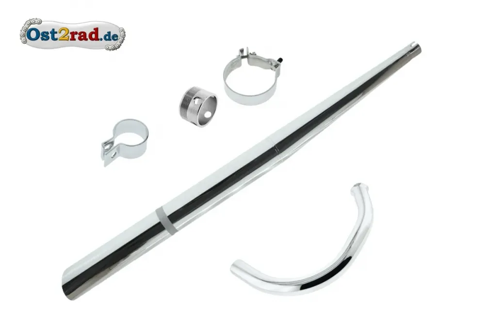 Auspuffset hinten schräg passend für MZ ETS, TS 125, 150 Auspuffset hinten schräg passend für MZ ETS, TS 125, 150
