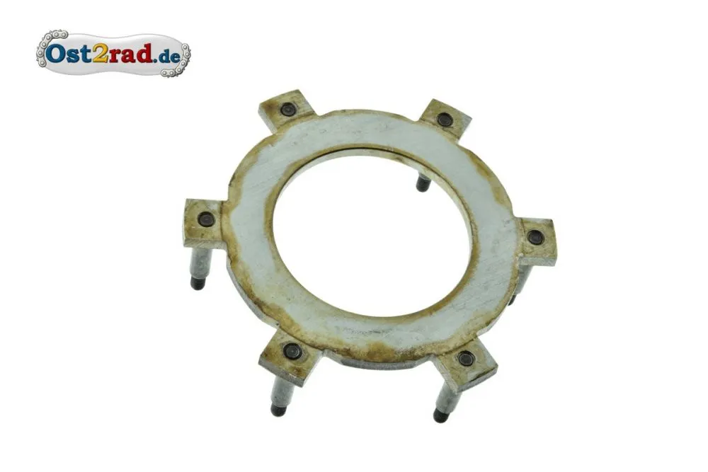 Druckplatte mit Distanzbolzen für MZ Kupplung TS 250/1, ETZ 250/251 Druckplatte mit Distanzbolzen für MZ Kupplung TS 250/1, ETZ 250/251