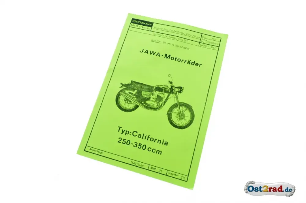 Ersatzteilkatalog JAWA California deutsch Ersatzteilkatalog JAWA California deutsch