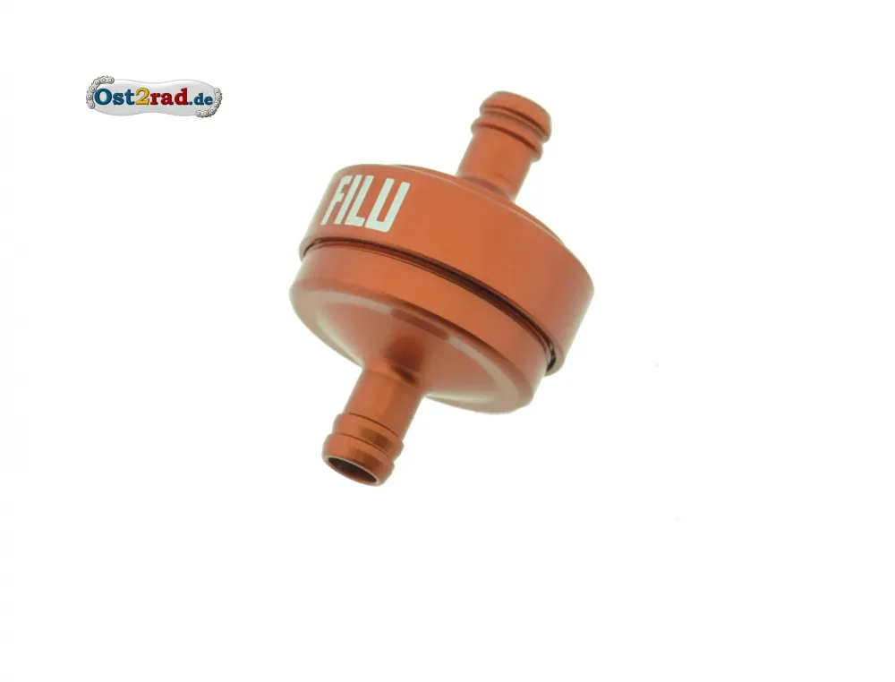 FILU Leitungsfilter Alu ORANGE für Benzinschlauch 7mm FILU Leitungsfilter Alu ORANGE für Benzinschlauch 7mm