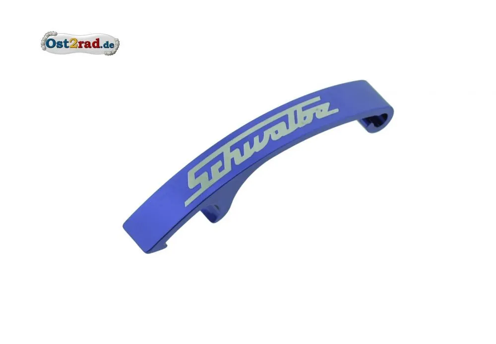 Flaschenöffner mit Lasergravur Schwalbe - blau eloxiert Flaschenöffner mit Lasergravur Schwalbe - blau eloxiert
