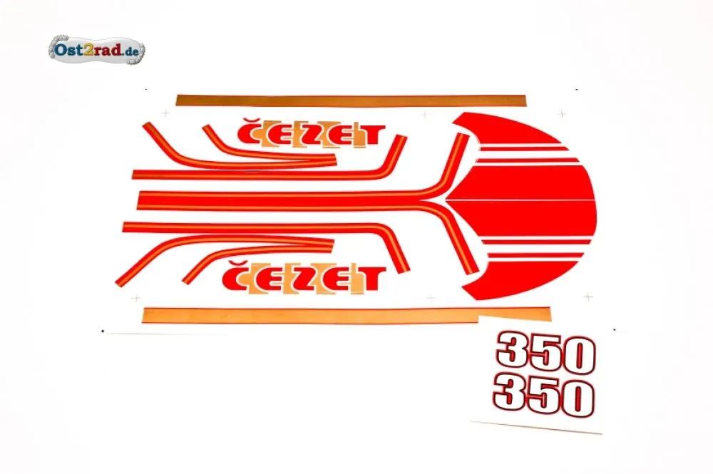 Aufklebersatz CZ 350 Typ 472 rot gold Aufklebersatz CZ 350 Typ 472 rot gold