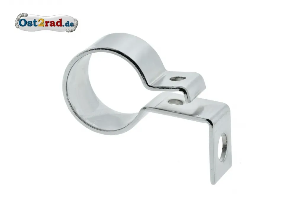 Klemmschelle Auspuff chrom vorn mit Haltewinkel AWO 425 Sport für 35mm Krümmer Klemmschelle Auspuff chrom vorn mit Haltewinkel AWO 425 Sport für 35mm Krümmer
