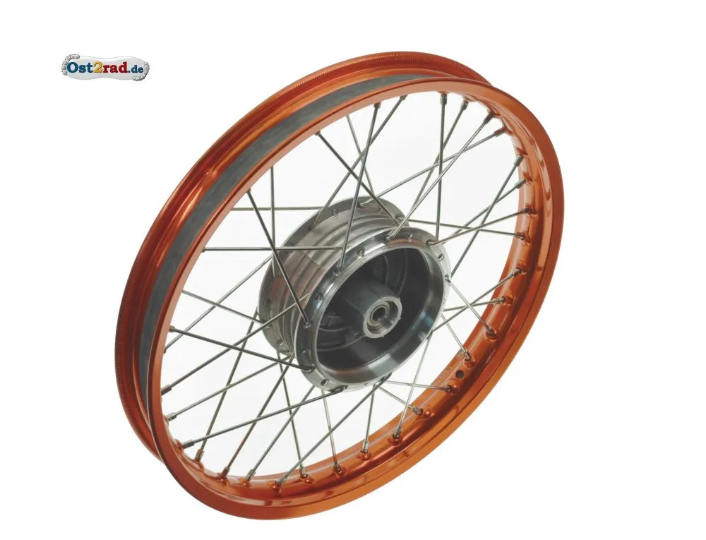 Speichenrad 1,50x16 Zoll Felge ORANGE Speichen EDELSTAHL KR S50 S51 SR4- S53 Speichenrad 1,50x16 Zoll Felge ORANGE Speichen EDELSTAHL KR S50 S51 SR4- S53