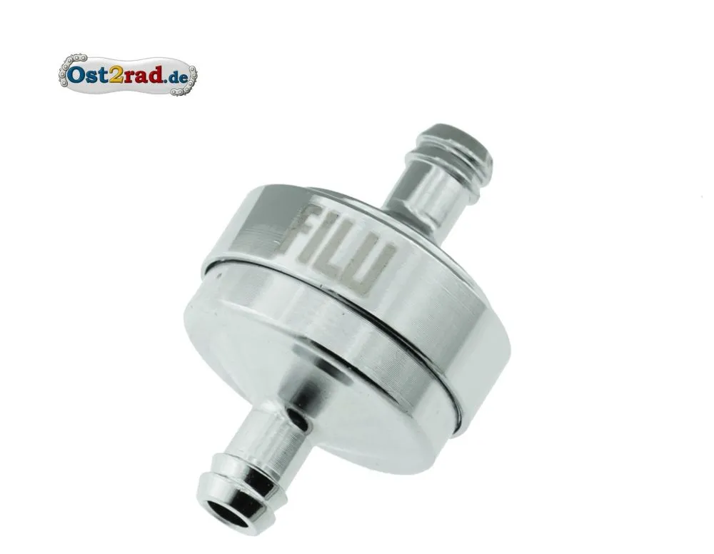 FILU Leitungsfilter Alu CHROM für Benzinschlauch 7mm FILU Leitungsfilter Alu CHROM für Benzinschlauch 7mm