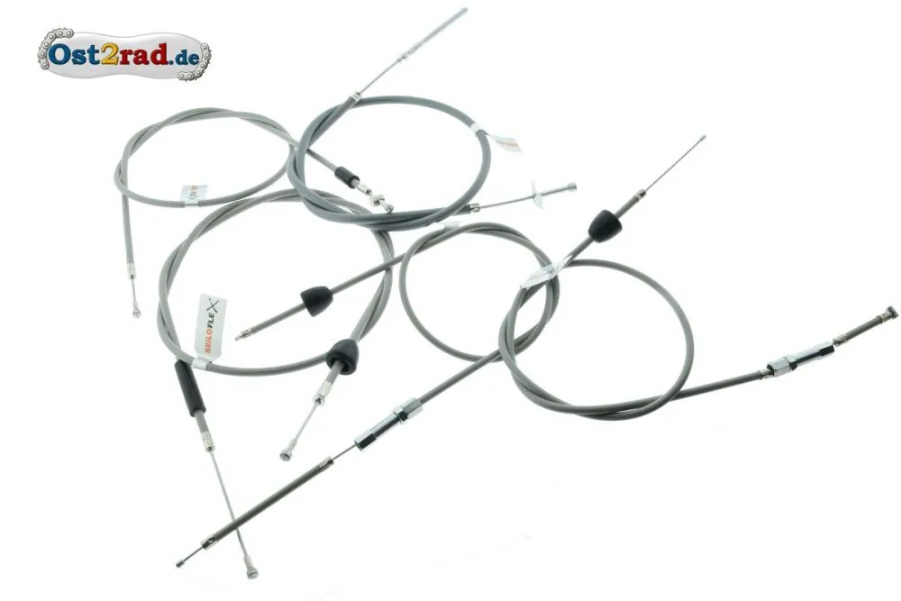 Set 5x Bowdenzüge grau KR51/1, Bremsbowdenzug hinten - Hebel aussenliegend Set 5x Bowdenzüge grau KR51/1, Bremsbowdenzug hinten - Hebel aussenliegend