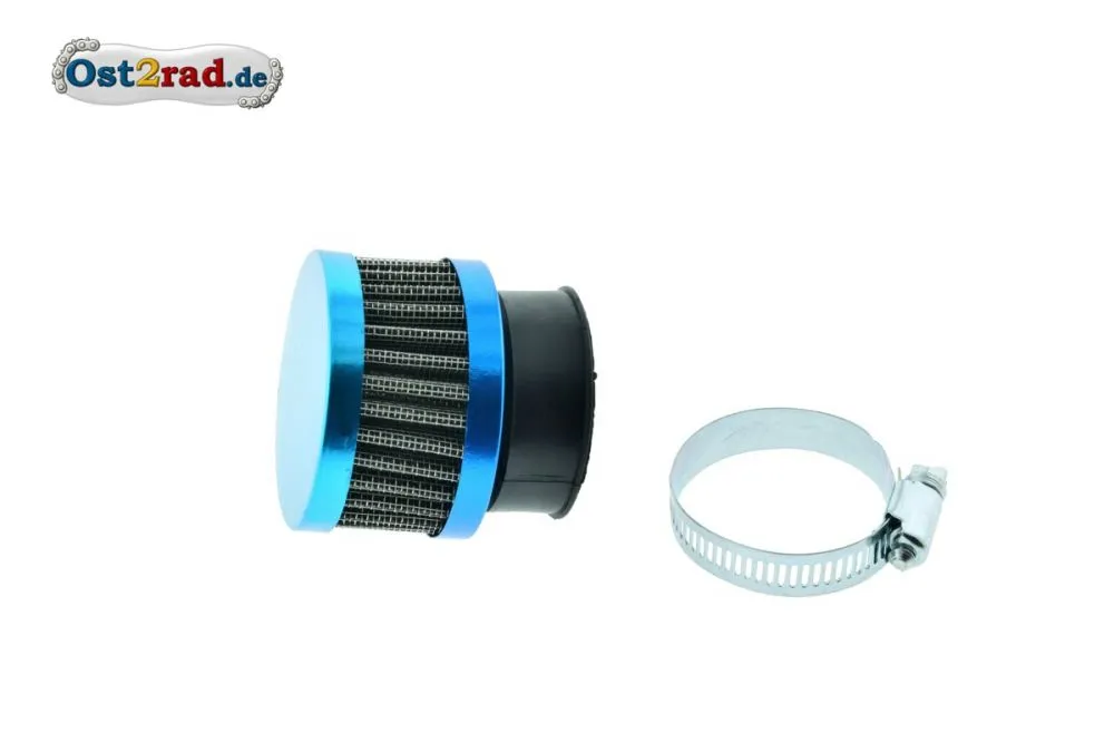 Sportluftfilter hellblau 26-42mm, flach Sportluftfilter hellblau 26-42mm, flach