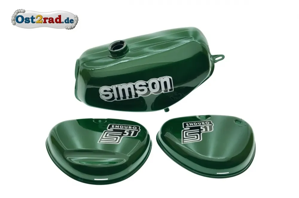 2.Wahl Tank Set S51E Enduro Billardgrün versiegelt mit Aufkleber Simson 2.Wahl Tank Set S51E Enduro Billardgrün versiegelt mit Aufkleber Simson