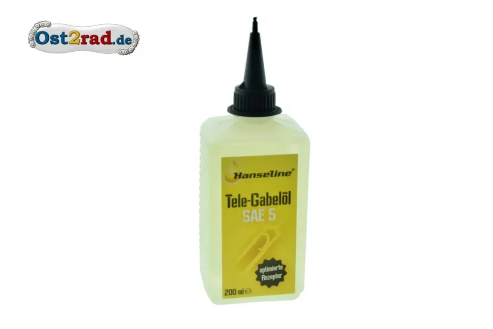 Telegabelöl Hanseline SAE5 für Simson MZ Jawa, 200ml Dosierflasche Telegabelöl Hanseline SAE5 für Simson MZ Jawa, 200ml Dosierflasche